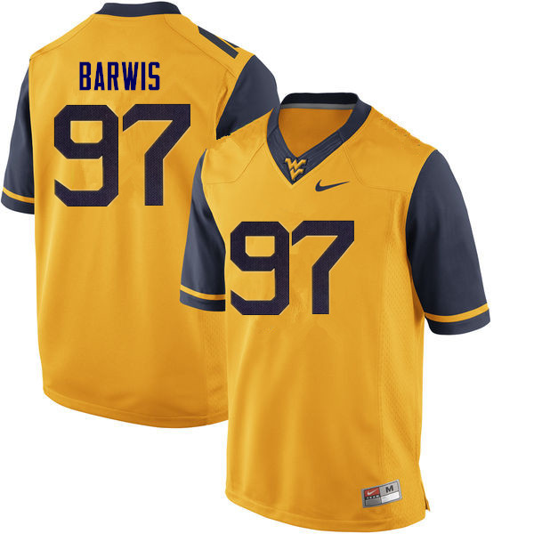 NCAA Men's Connor Barwis West Virginia Mountaineers Yellow #97 Nike Stitched Football College Authentic Jersey JG23O14AQ